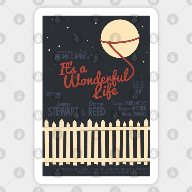 It's A Wonderful Life Movie Poster Sticker by Noir-N-More